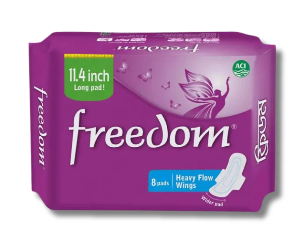 Freedom Super Dry Heavy Flow wings 8 Pads